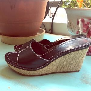 Nine West Black Espadrille Slide Sandals